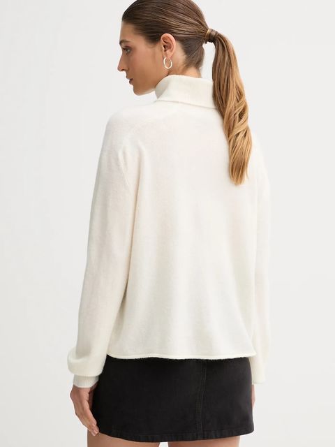 United Colors of Benetton sweter damski kolor beżowy lekki z golfem 11CZD204F