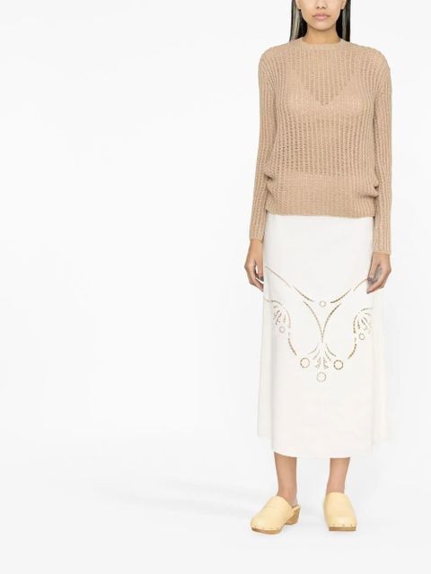 Chloé crew-neck waffle-knit jumper - Neutrals - zdjęcie produktu nr 2