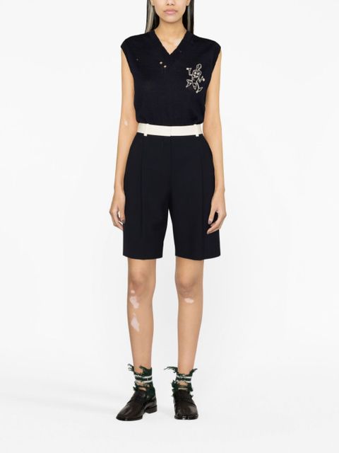 Maison Margiela intarsia-knit wool vest - Blue