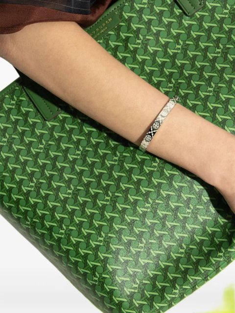 Tory Burch logo-engraved bracelet - Silver