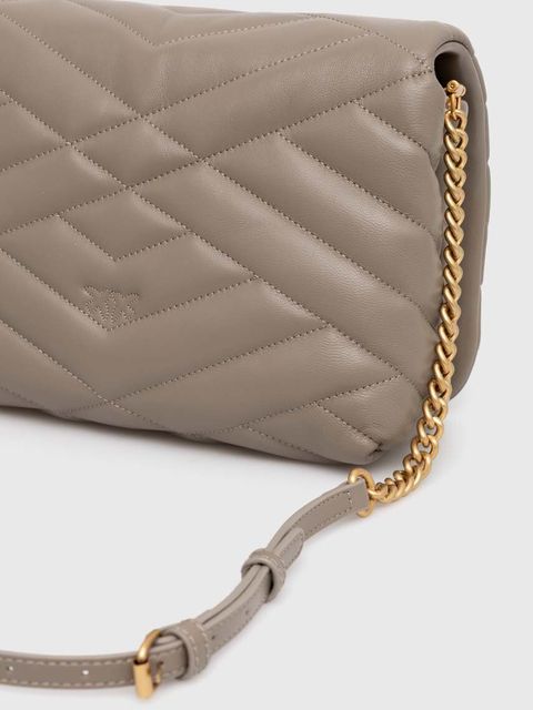 Pinko torebka skórzana kolor szary 101585.A1ET