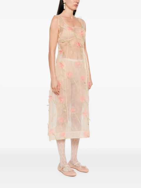Simone Rocha spculpted carnation midi dress - Neutrals