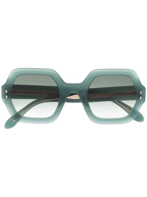 Isabel Marant Eyewear polished oversize-frame sunglasses - Green - zdjęcie produktu nr 1