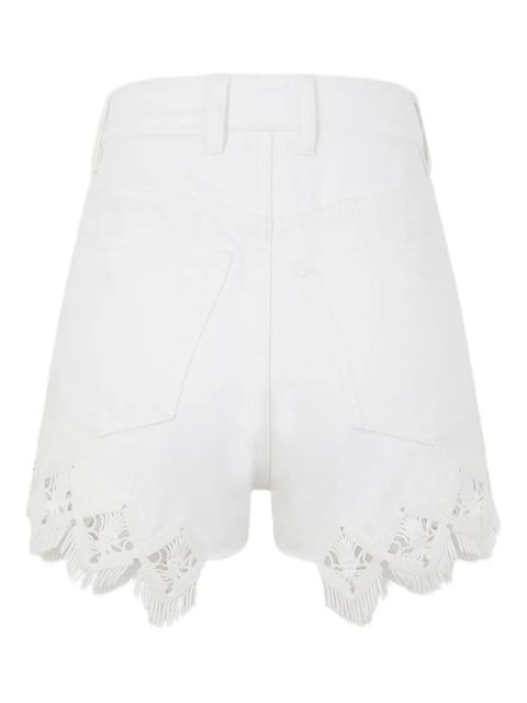 Rabanne embroidered scalloped-hem shorts - White