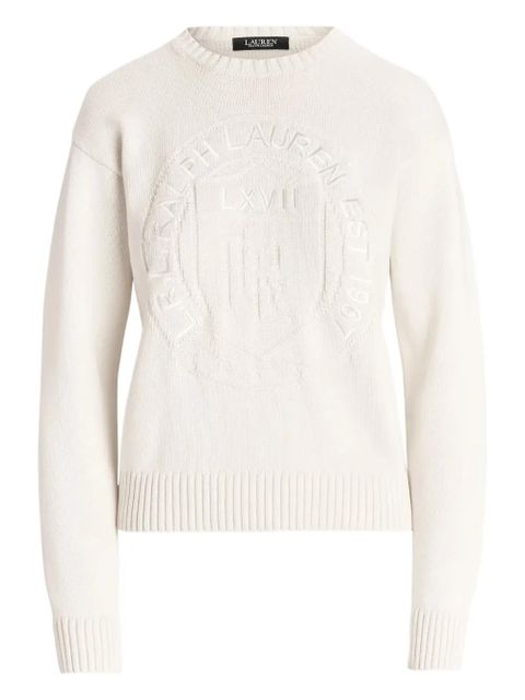 Lauren Ralph Lauren logo-embroidered crew-neck sweater - Neutrals - zdjęcie produktu nr 1
