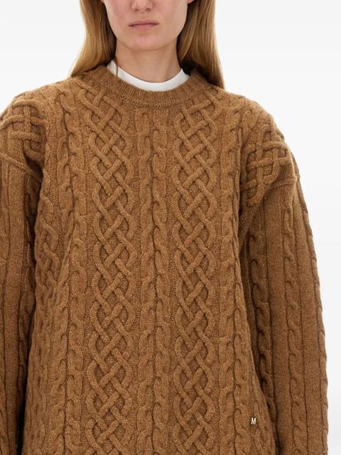 Moschino cable-knit oversized jumper - Brown