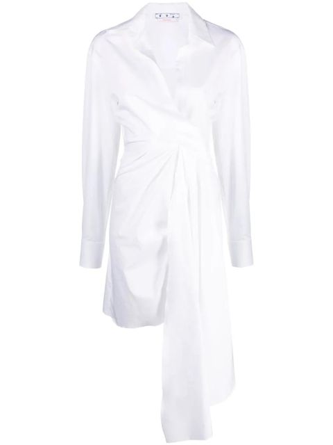 Off-White draped asymmetric cotton-poplin shirt dress - zdjęcie produktu nr 1