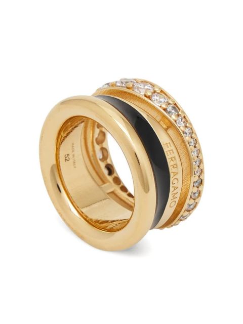 Ferragamo crystal enamel band ring - Gold - zdjęcie produktu nr 2