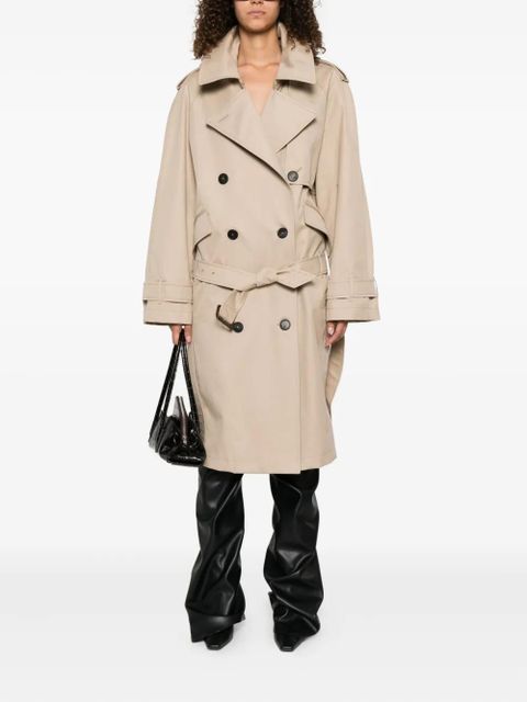 The Attico double-breasted trench coat - Neutrals
