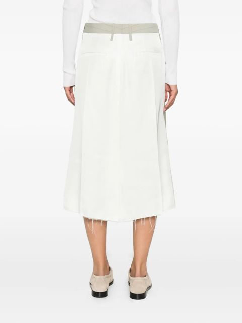 Jil Sander pinstripe frayed skirt - Green - zdjęcie produktu nr 2