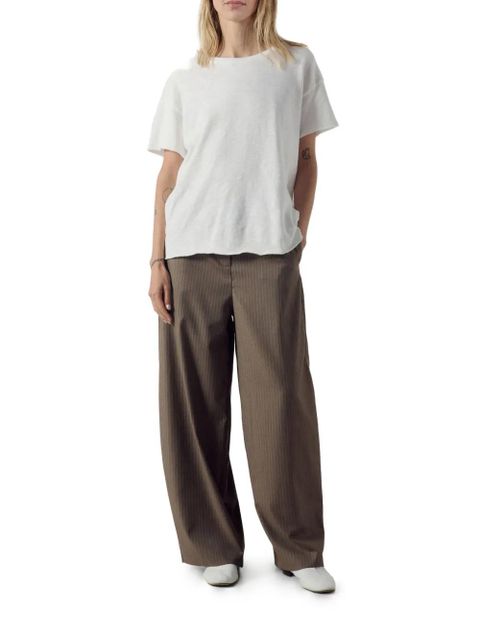 American Vintage pinstripe wide-leg trousers - Brown