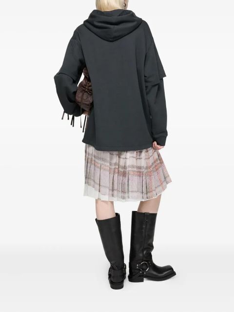 Acne Studios lettering-detail double-layered hoodie - Black