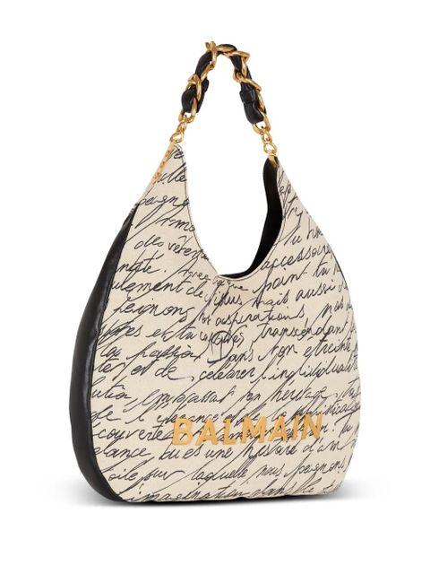 Balmain large 1945 Soft Hobo shoulder bag - White