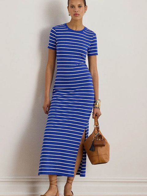 Lauren Ralph Lauren sukienka kolor niebieski midi prosta 200P03768 - zdjęcie produktu nr 1