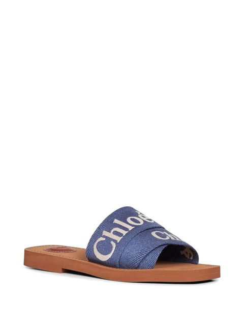 Chloé Woody logo-print sandals - Blue - zdjęcie produktu nr 2