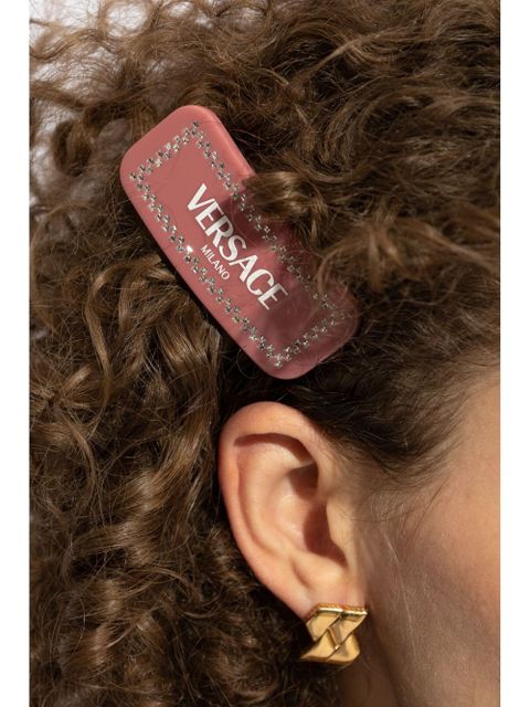 Versace Left Crystal hair clip - Pink