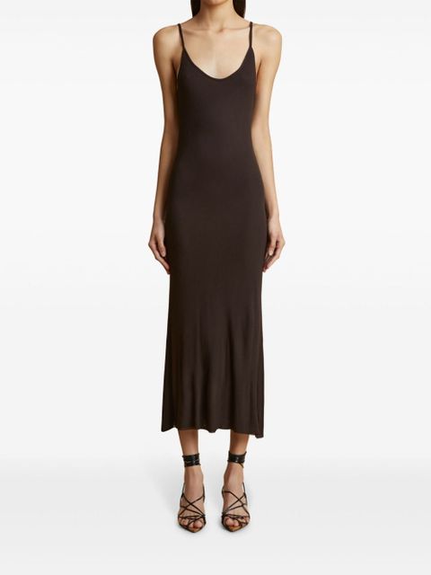 KHAITE Leesal midi dress - Brown