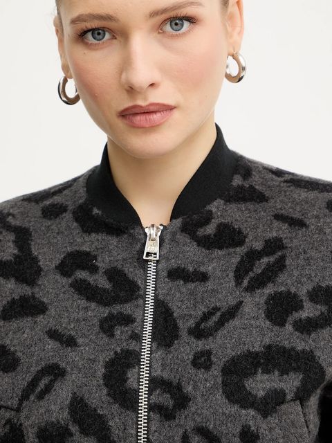 Silvian Heach kurtka bomber z dodatkiem wełny HERRERO kolor szary przejściowa GPA25127GB