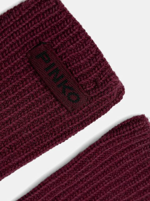 Pinko rękawiczki z dodatkiem wełny damskie kolor bordowy 105997 A2Z4 - zdjęcie produktu nr 2