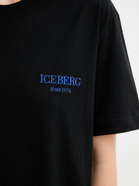 Iceberg t-shirt bawełniany damski kolor czarny