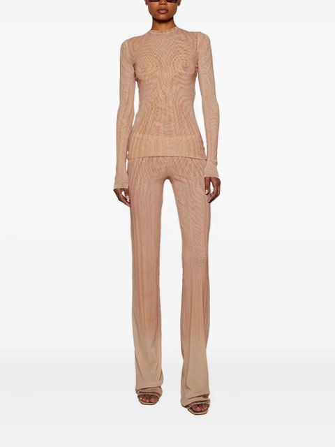 Jean Paul Gaultier Spiral-print mesh trousers - Neutrals - zdjęcie produktu nr 2