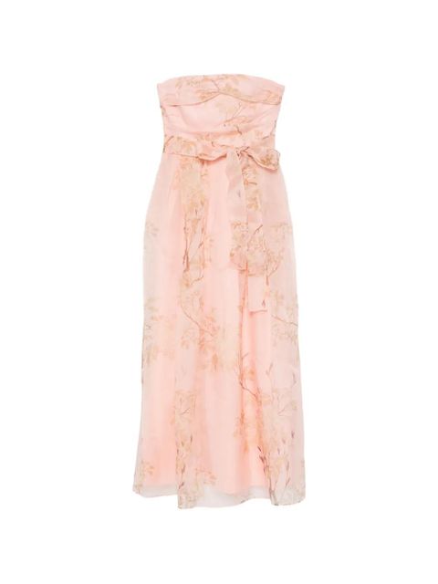Max Mara floral-print strapless dress - Pink - zdjęcie produktu nr 1
