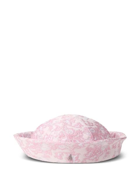 Maison Michel floral-embroidered beret - Pink - zdjęcie produktu nr 1