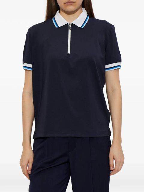 BOGNER Laurina zip striped polo shirt - Blue