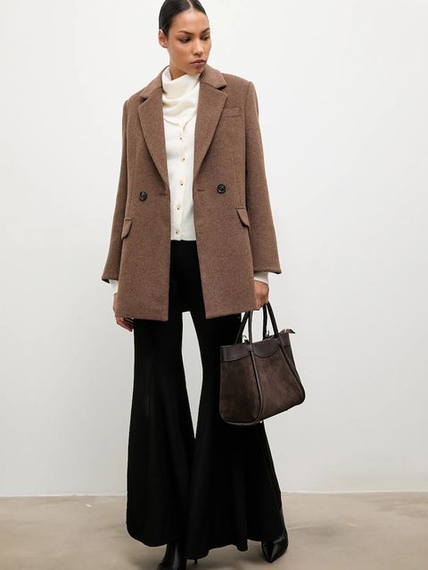 Answear.LAB kardigan z wełny merino z apaszką damski kolor beżowy lekki - zdjęcie produktu nr 2