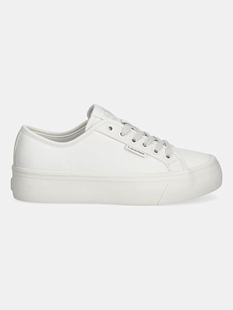Calvin Klein sneakersy VULC FLATF LACE UP LTH CK kolor biały YW0YW01932