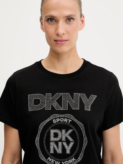 Dkny t-shirt bawełniany damski kolor czarny DP5T1366