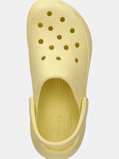Crocs klapki Classic Bae Clog damskie kolor żółty na platformie 206302