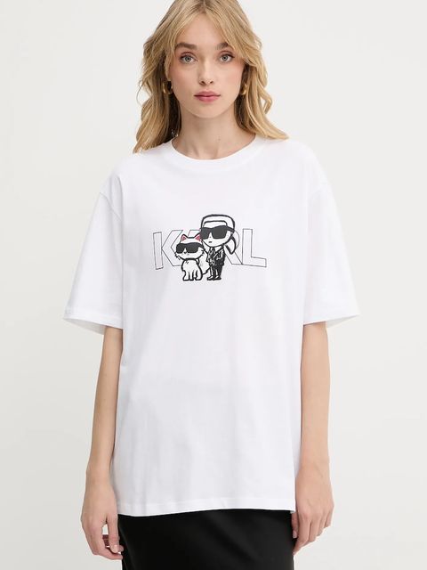 Karl Lagerfeld t-shirt bawełniany IKON - zdjęcie produktu nr 2
