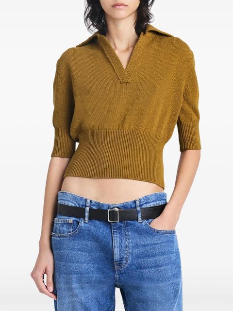 Proenza Schouler Reeve cotton-blend polo top - Neutrals