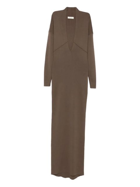 ENTIRE STUDIOS V-neck panelled maxi dress - Brown