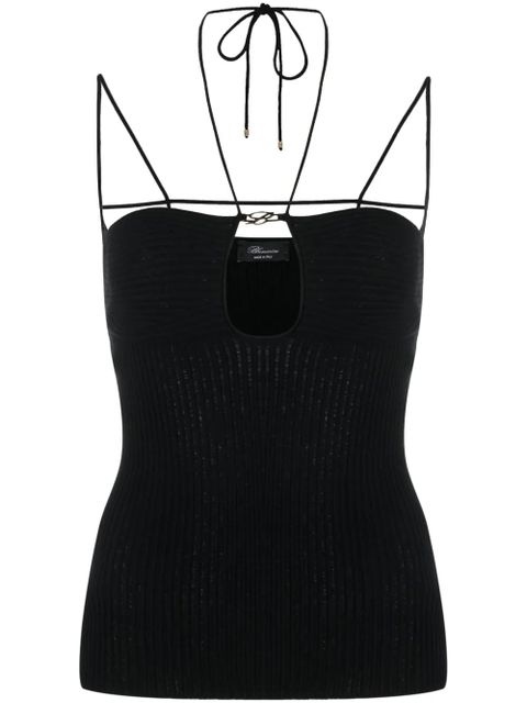 Blumarine cut-out ribbed knit top - Black - zdjęcie produktu nr 1