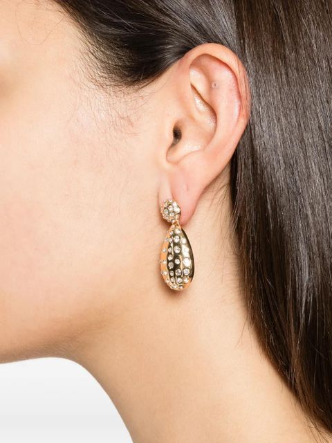 Self-Portrait rhinestones-embellished drop earrings - Gold - zdjęcie produktu nr 2