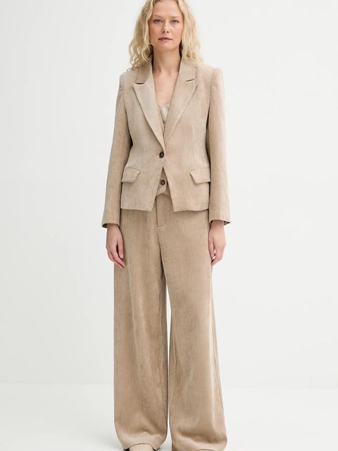 MUNTHE marynarka sztruksowa LAWO kolor brązowy jednorzędowa gładka 253152125310