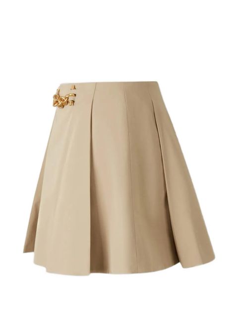Balmain chain pleated mini skirt - Neutrals