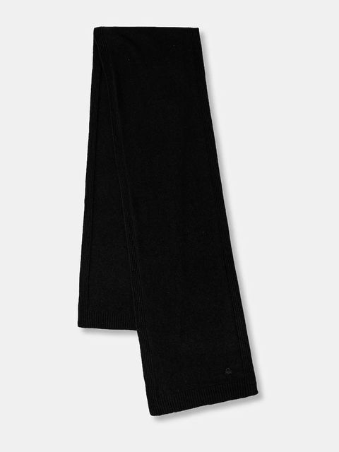 United Colors of Benetton szalik z dodatkiem wełny damski kolor czarny gładki 122HDU01O - zdjęcie produktu nr 1