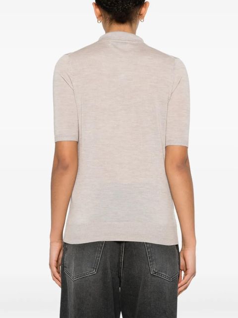 Gabriela Hearst Frank fine-knit polo shirt - Neutrals