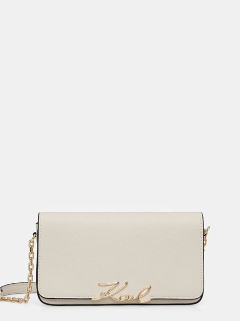 Karl Lagerfeld torebka skórzana K/SIGNATURE kolor biały B1W32037 - zdjęcie produktu nr 1