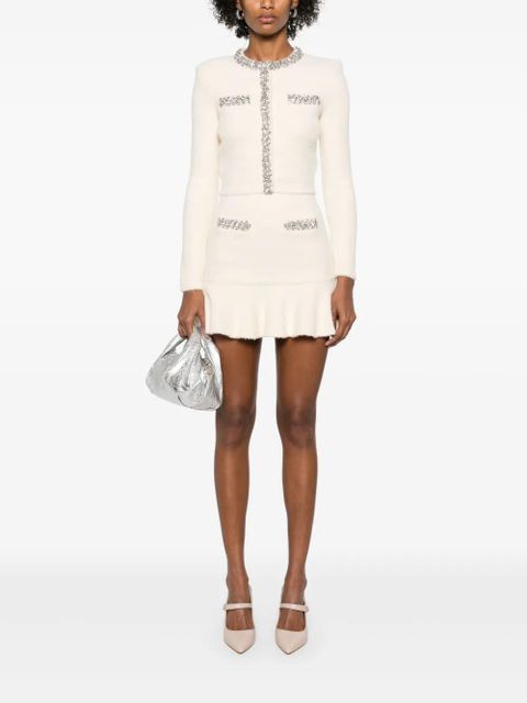 Self-Portrait crystal-embellished cardigan - Neutrals - zdjęcie produktu nr 2