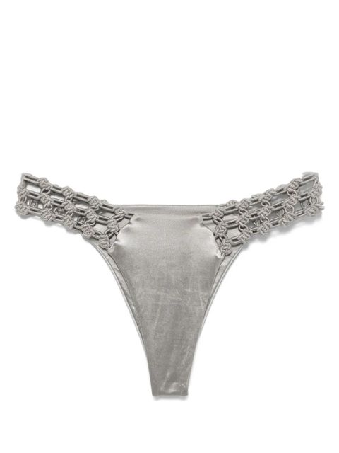 Isa Boulder floral-macrame bikini bottoms - Grey - zdjęcie produktu nr 1