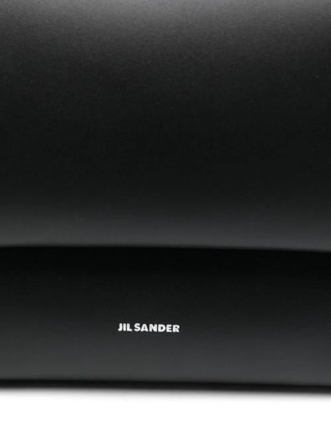 Jil Sander logo-print leather shoulder bag - Black