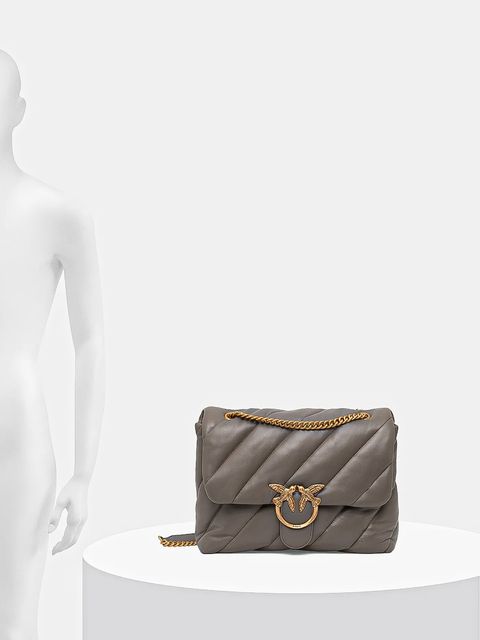 Pinko torebka skórzana kolor szary 100037 A0F2