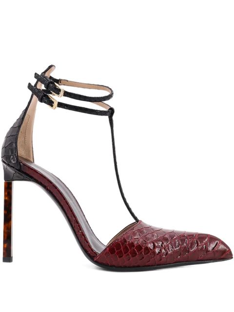 TOM FORD 90mm python-effect pumps - Red - zdjęcie produktu nr 1