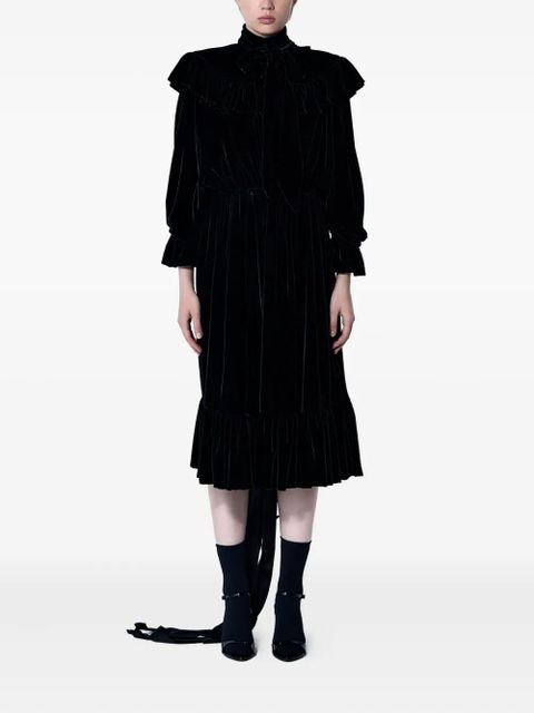 Balenciaga ruffled lace-up midi dress - Black - zdjęcie produktu nr 2