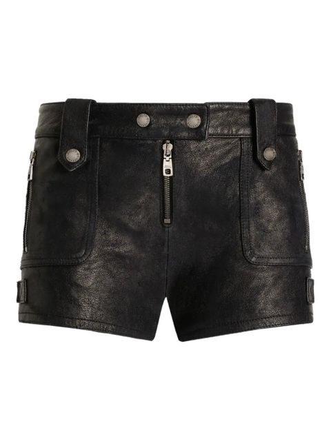 Dolce & Gabbana zip-fastening pocket leather mini shorts - Black - zdjęcie produktu nr 1