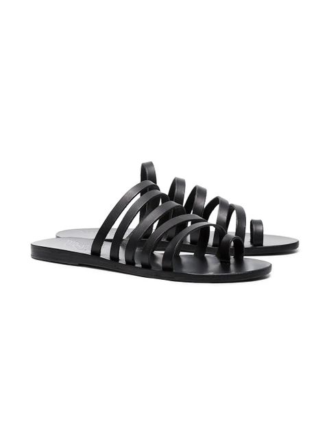 Ancient Greek Sandals Black Niki Leather Sandals